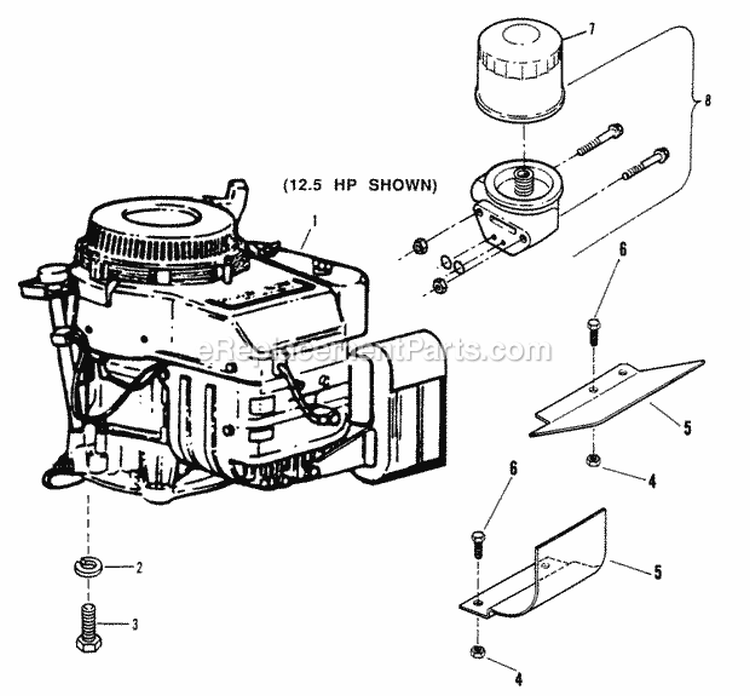 Engine Subassembly Diagram and Parts List for PL7140KWV  Snapper Lawn Mower