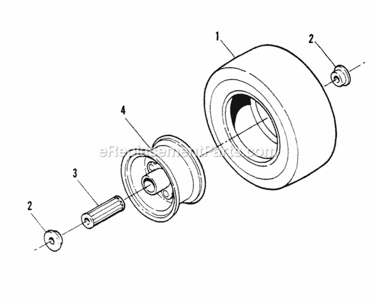 Caster Wheel  Tire Assembly Diagram and Parts List for PL7140KWV  Snapper Lawn Mower