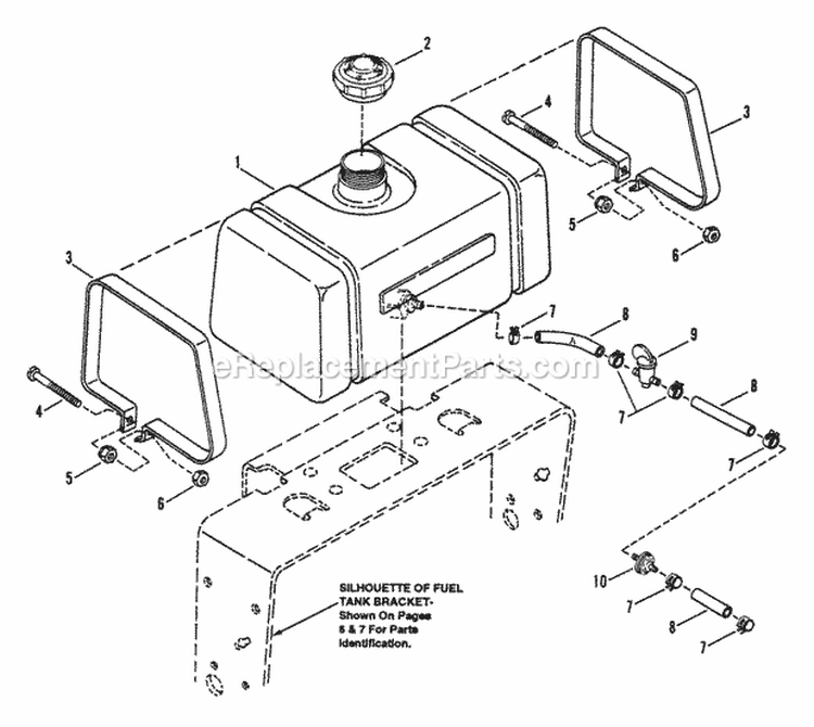 Fuel Tank Assembly Diagram and Parts List for PL71404KWV  Snapper Lawn Mower