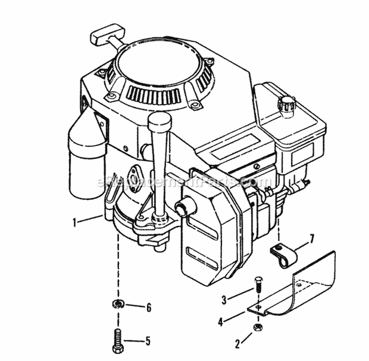 Engine Sub-Assembly Diagram and Parts List for PL7H140KW 80483 Snapper Lawn Mower