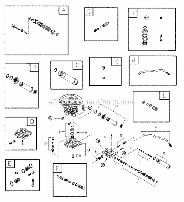 Pressure Washer Pump Diagram and Parts List for PW24500 20229 Snapper Pressure Washer