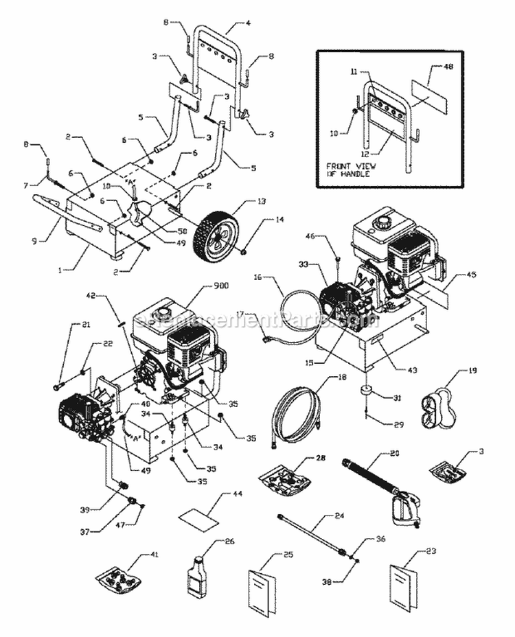Pressure Washer Unit Diagram and Parts List for PW27000  Snapper Pressure Washer