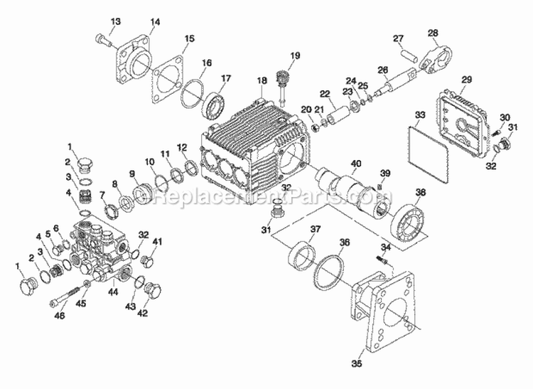 Pressure Washer Pump Diagram and Parts List for PW35000  Snapper Pressure Washer
