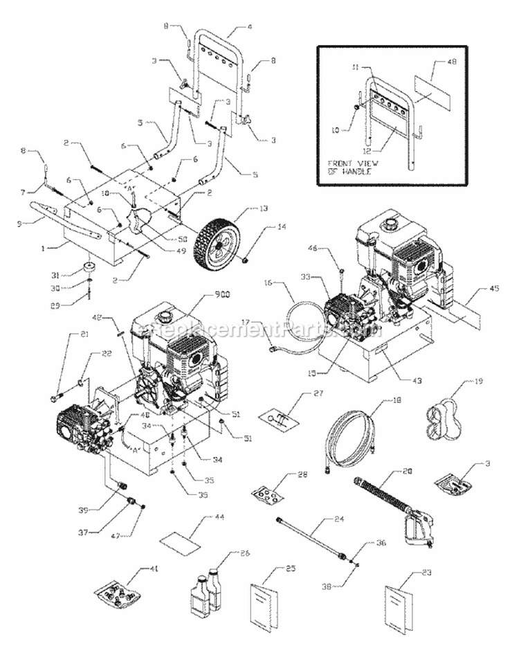 Pressure Washer Unit Diagram and Parts List for PW35000  Snapper Pressure Washer
