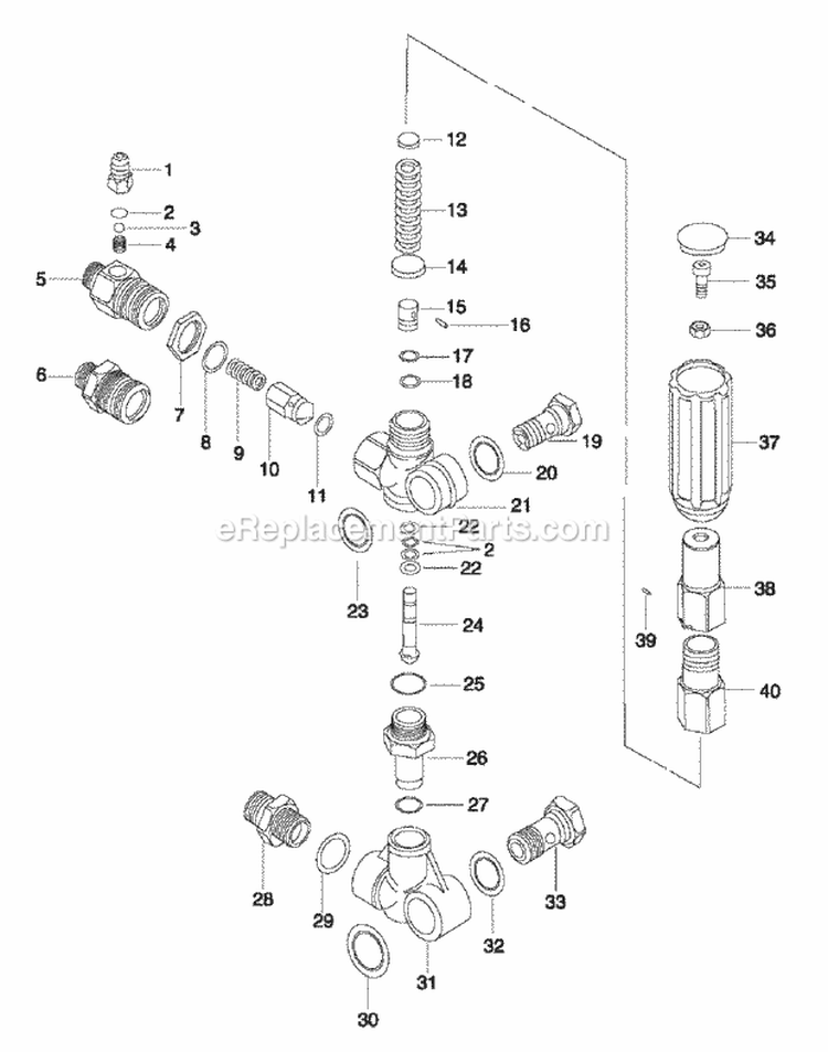 Pressure Washer Unloader Diagram and Parts List for PW35000  Snapper Pressure Washer