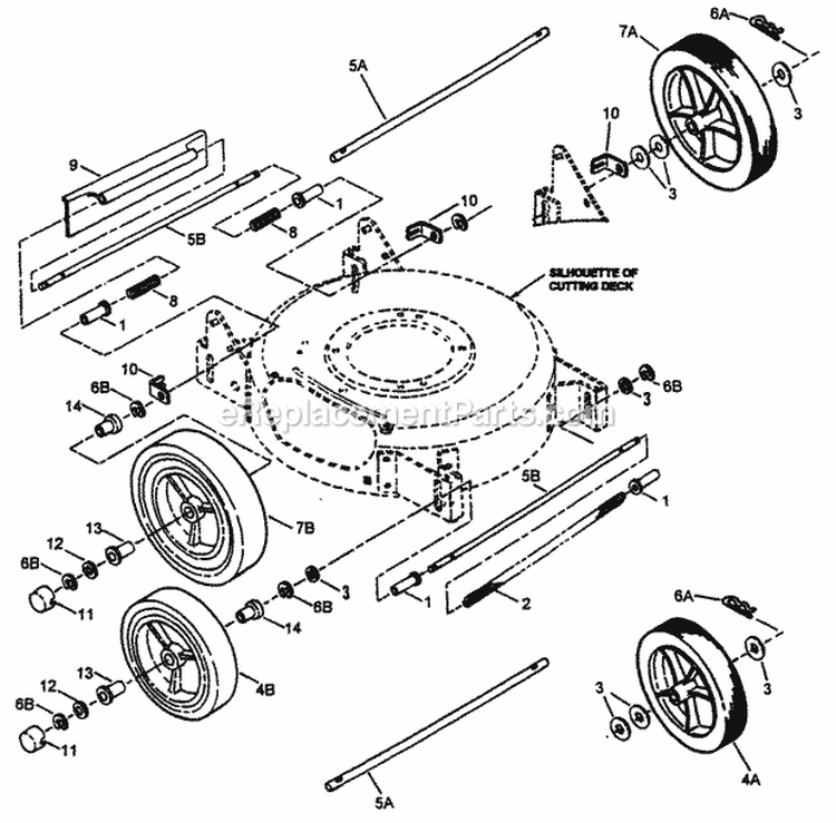 Wheels Guards  Axles Diagram and Parts List for R205012  Snapper Lawn Mower