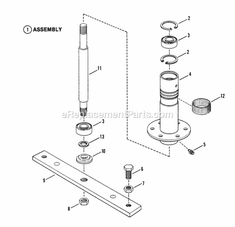 Spindle Diagram and Parts List for 281011BE  Snapper Lawn Tractor