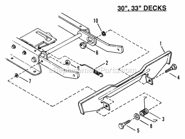 Blade Stop Pedals (30 33 Decks) Diagram and Parts List for 281011BE  Snapper Lawn Tractor