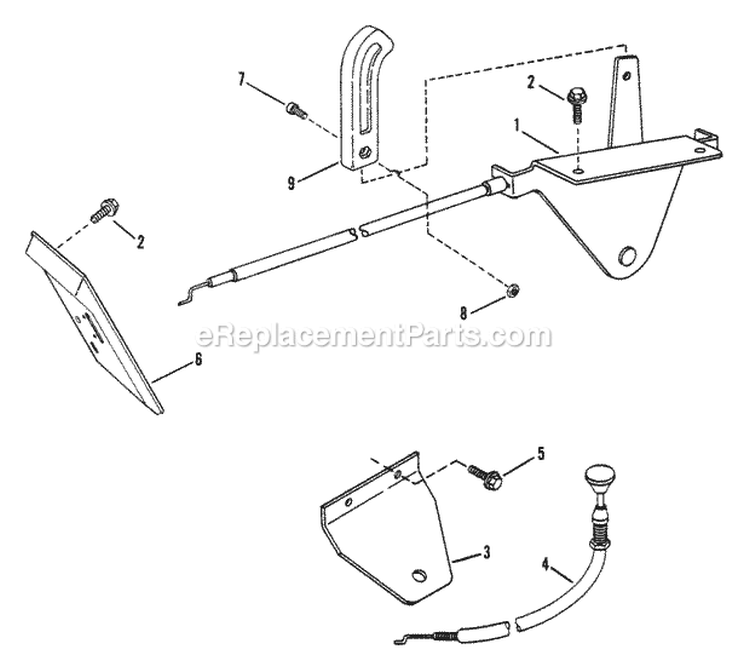 Throttle Control Diagram and Parts List for E331313BE  Snapper Lawn Tractor