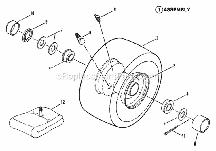 Wheels-Front Diagram and Parts List for E331313BE  Snapper Lawn Tractor