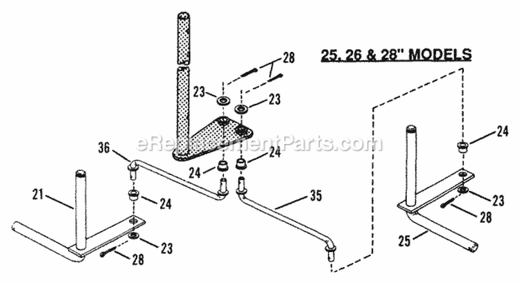 Front End Steering 25 26  28 Models Diagram and Parts List for 25659BE  Snapper Lawn Tractor