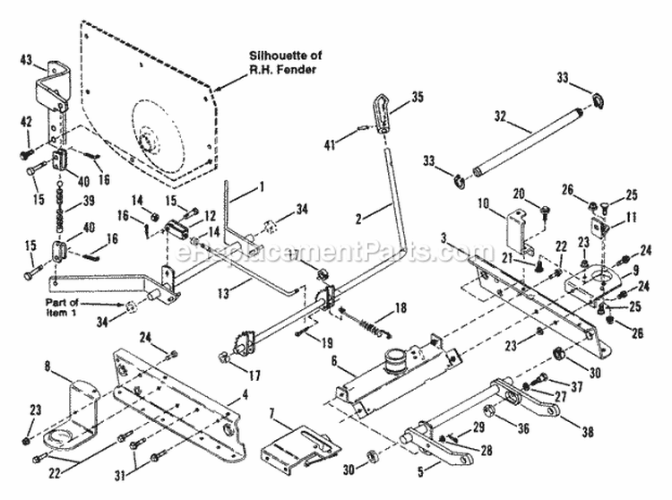 Rails Lift Arms Cam Lift - 41 - Series 8 Diagram and Parts List for 25659BE  Snapper Lawn Tractor