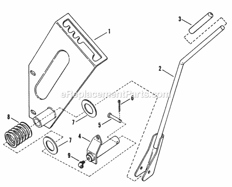 Shift Quadrant Assembly Diagram and Parts List for R5000  Snapper Tiller