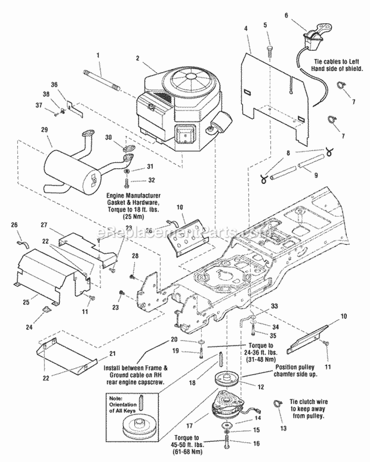 Engine  Electric Clutch Group - 21Hp Briggs  Stratton Vanguard Diagram and Parts List for RD2140 2690763 Snapper Lawn Tractor
