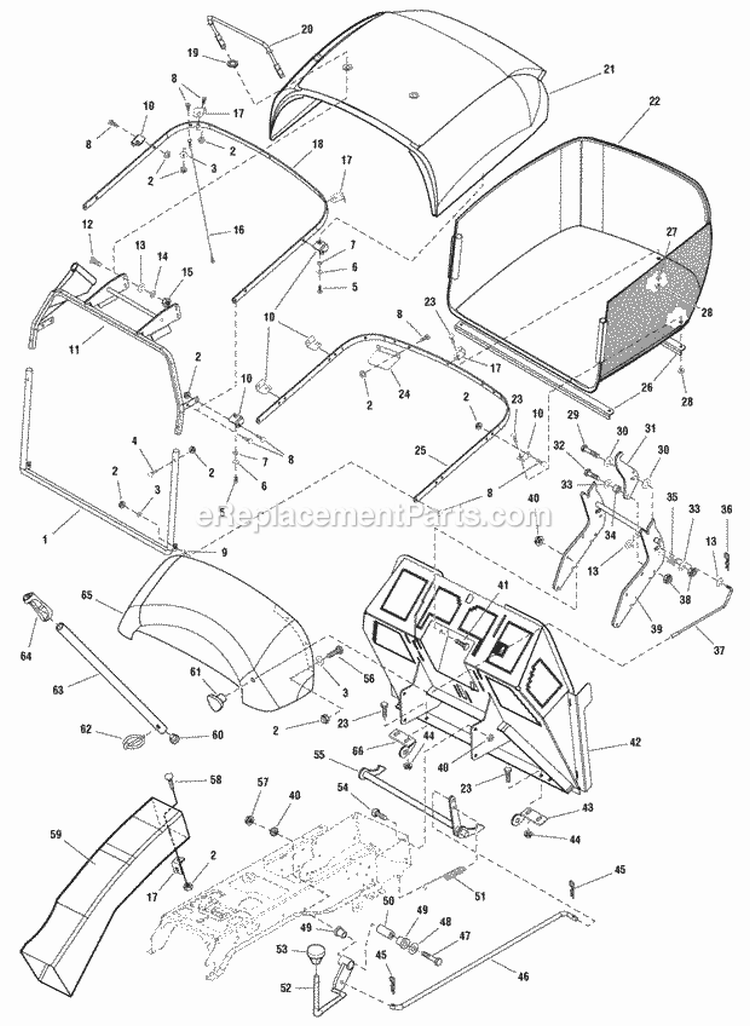 Hopper Group Diagram and Parts List for RD18VG40 1694675 Snapper Lawn Tractor
