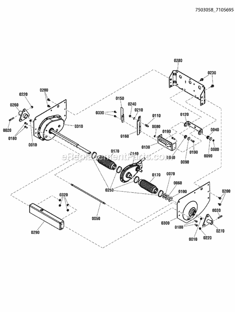 Mechanical Drive Assembly Rer Diagram and Parts List for RE100  Snapper Lawn Tractor