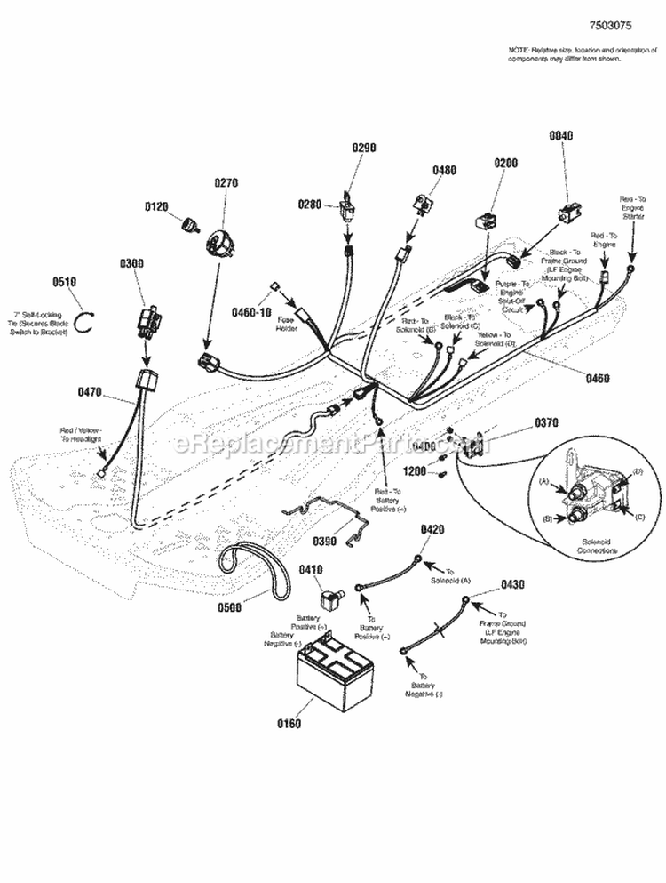 Electrical Group Diagram and Parts List for RE110  Snapper Lawn Tractor