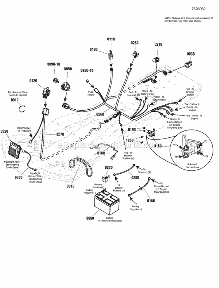Electrical Group Diagram and Parts List for RE210  Snapper Lawn Tractor