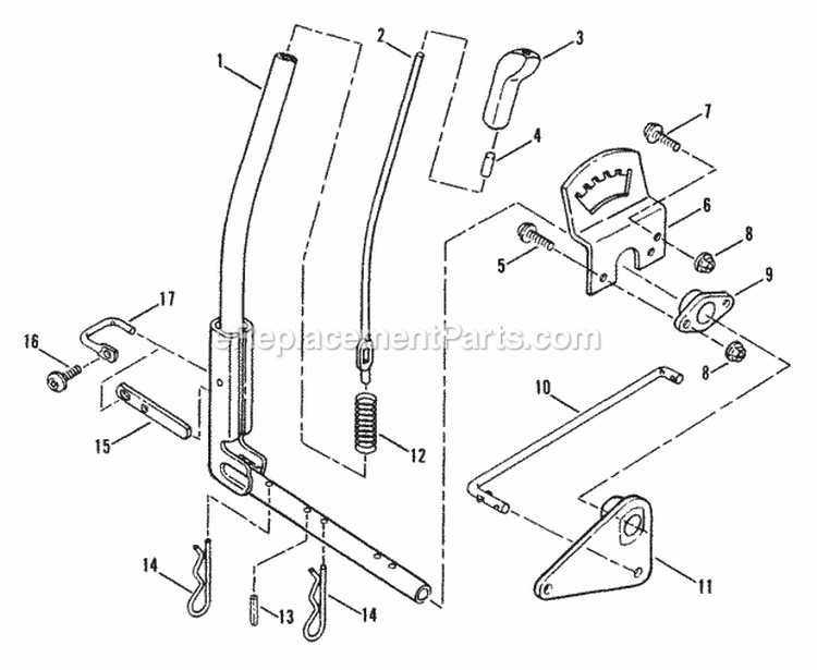 Implement Lift Parts - 42 Cutting Deck Diagram and Parts List for LT140G38ABV 80492 Snapper Lawn Tractor