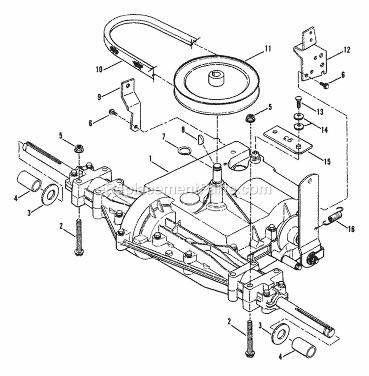 Transmission Group Diagram and Parts List for LT140G38ABV 80492 Snapper Lawn Tractor