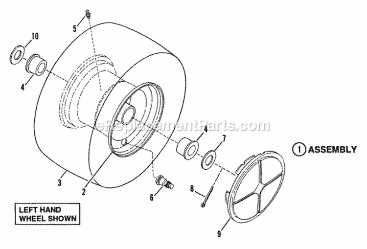 Wheels - Front Diagram and Parts List for LT140G38ABV 80492 Snapper Lawn Tractor
