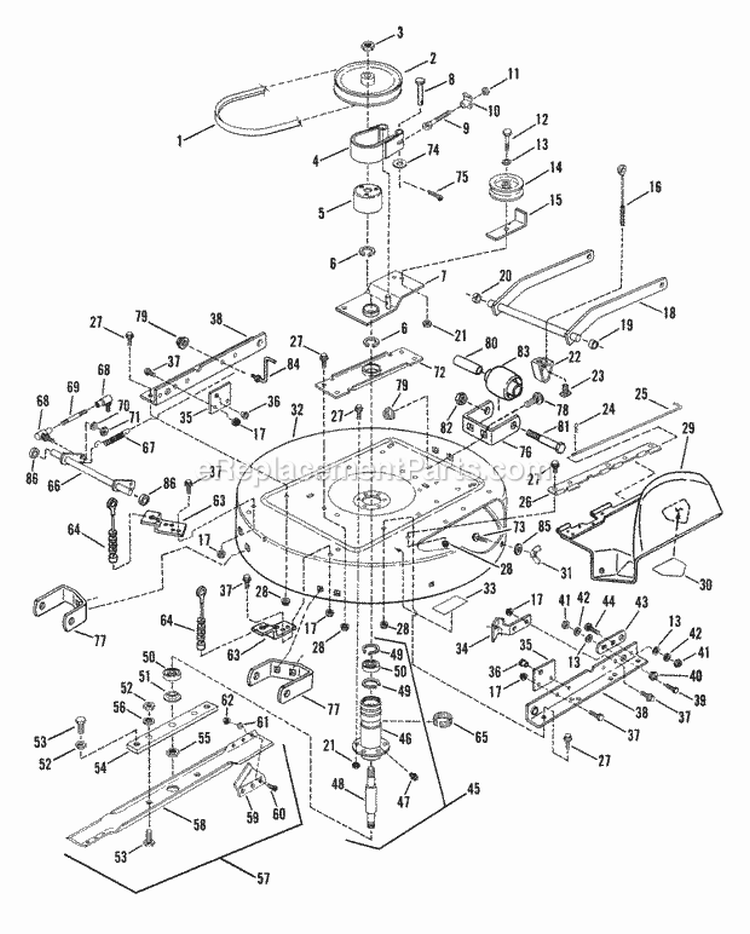 33 Cutting Deck Belts Brakes Diagram and Parts List for LT12D331B  Snapper Lawn Tractor