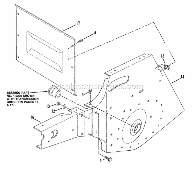 Transmission Support  Components (Part 2) Diagram and Parts List for LT12D331B  Snapper Lawn Tractor