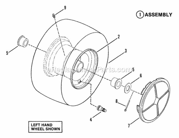 Wheels - Front Diagram and Parts List for LT12D331B  Snapper Lawn Tractor