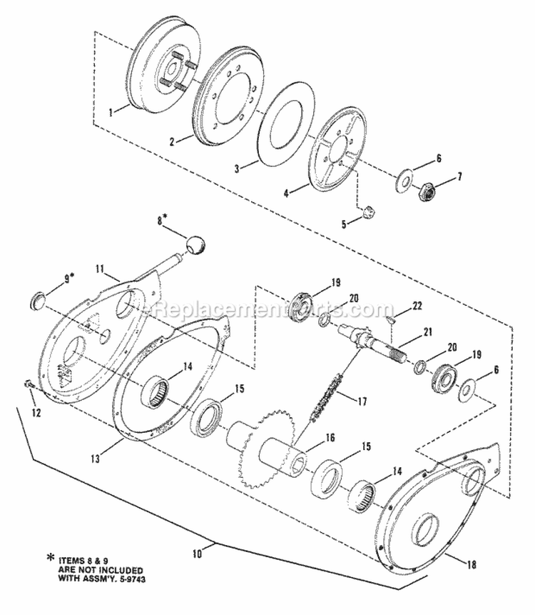 Chain Case  Smooth Clutch AssmY Diagram and Parts List for LT12D331B  Snapper Lawn Tractor