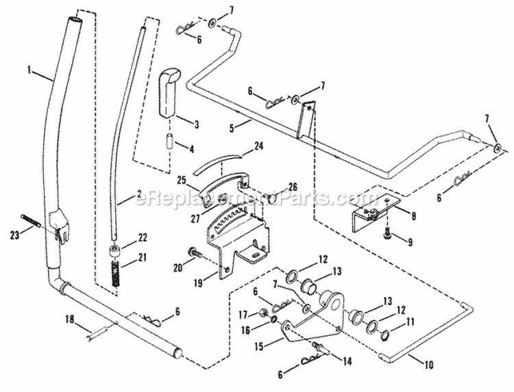 Implement Lift Parts Diagram and Parts List for ELT140H331KV 80397 Snapper Lawn Tractor