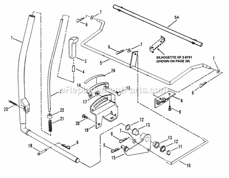 Implement Lift Parts Diagram and Parts List for LT160H482BV 80392 Snapper Lawn Tractor