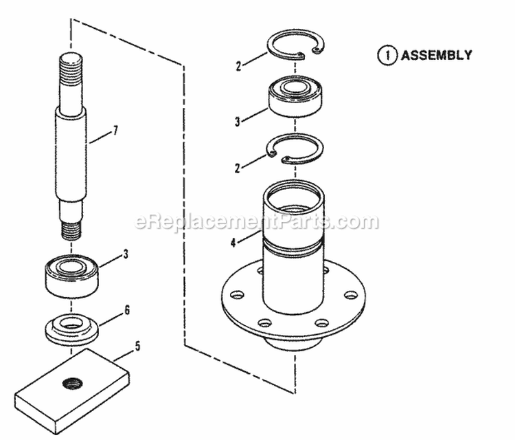 Spindle Assembly - 42 Cutting Deck Diagram and Parts List for ELT160H422BV 80548 Snapper Lawn Tractor