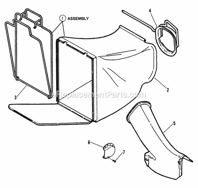 Accessory - Grass Bag Diagram and Parts List for 19307T-2  Snapper Lawn Mower