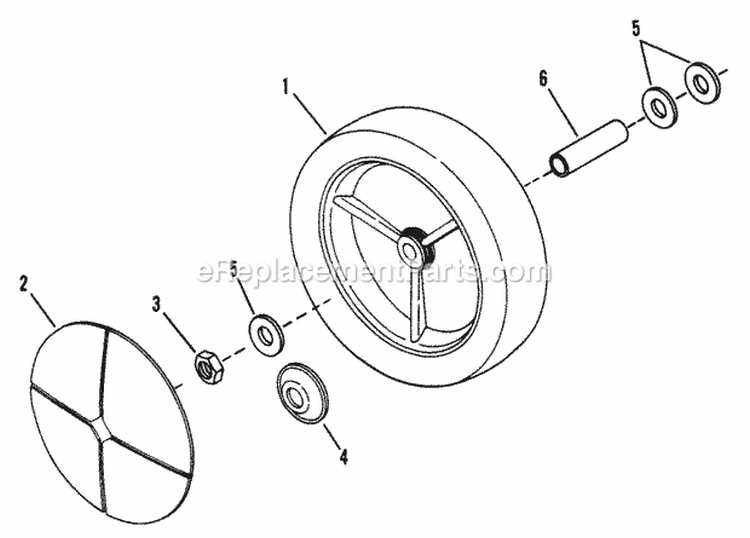 Front Wheels Diagram and Parts List for 21357B  Snapper Lawn Mower
