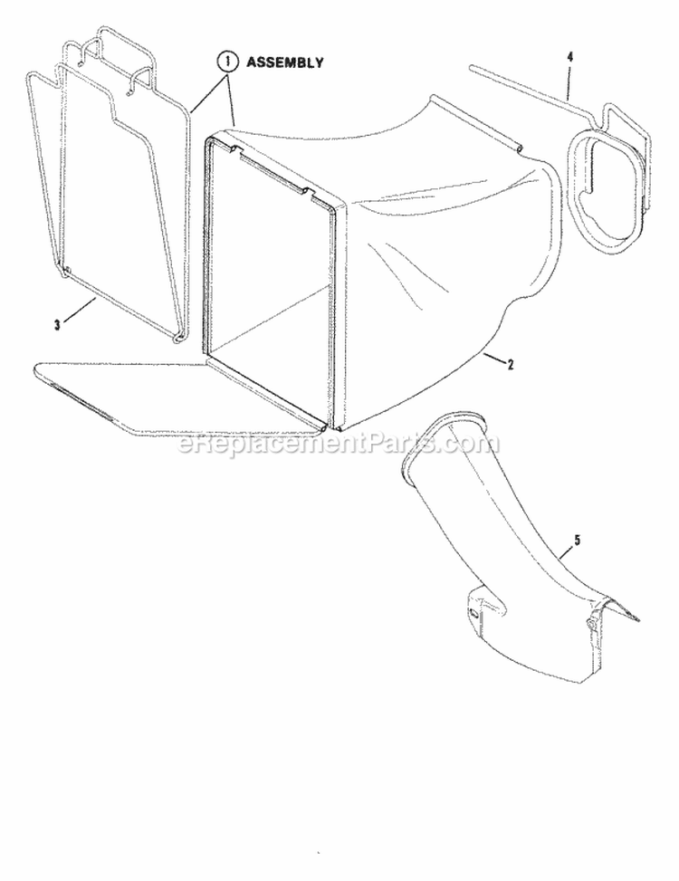 Grass Bag Diagram and Parts List for 21357B  Snapper Lawn Mower