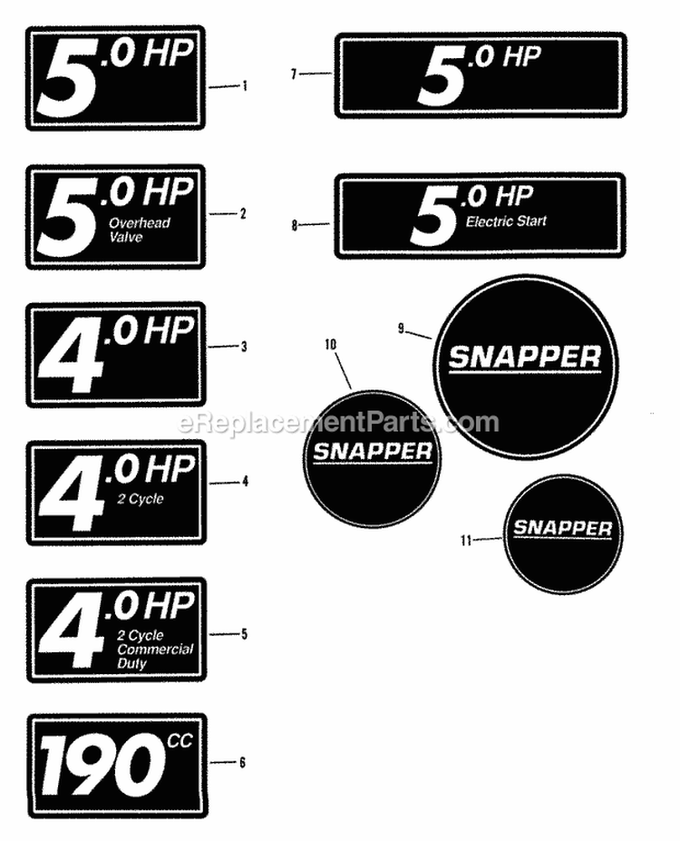 Page F Diagram and Parts List for 21357B  Snapper Lawn Mower