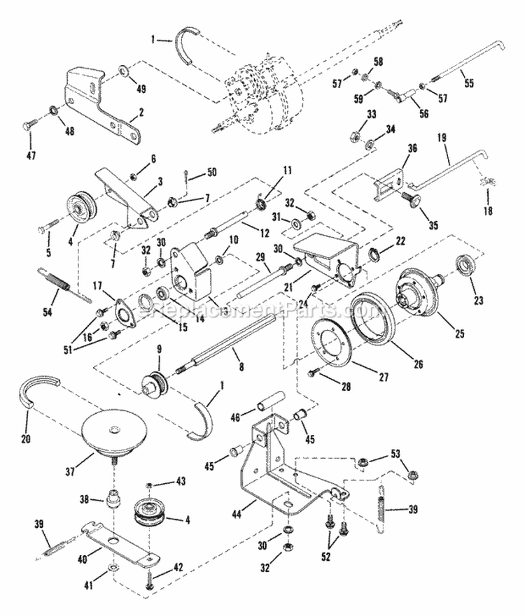 Drive System - Self Propelled Diagram and Parts List for DP21507BE  Snapper Lawn Mower
