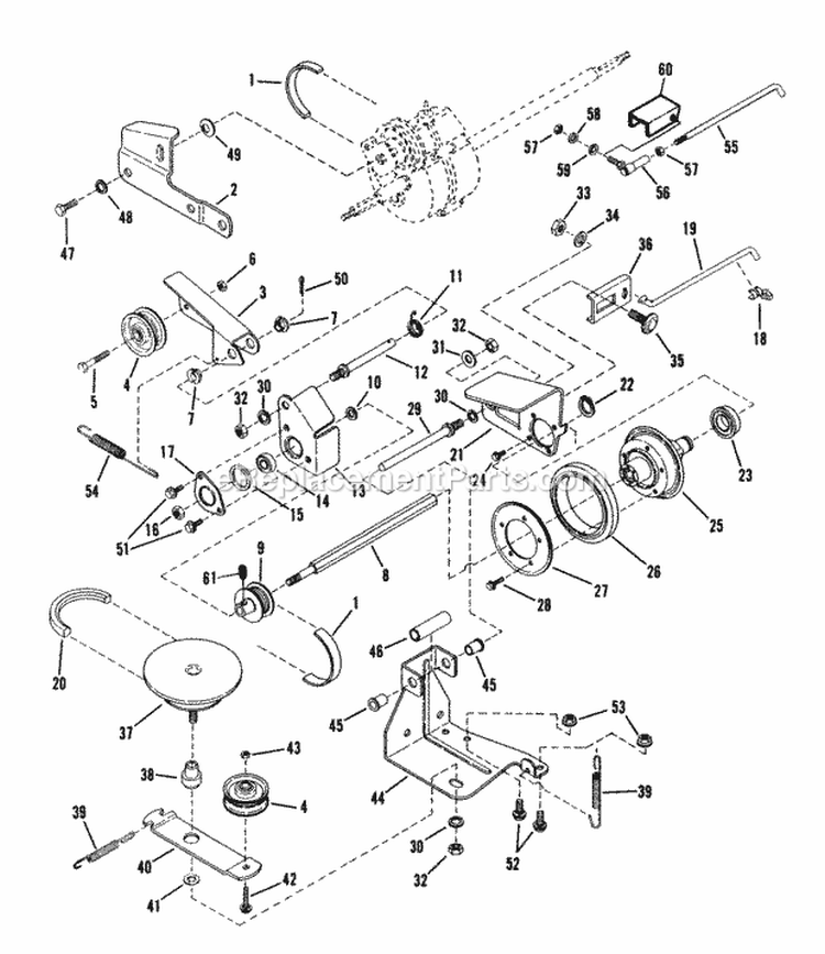 Drive System Self Propelled (Part I) Diagram and Parts List for DP21409B  Snapper Lawn Mower