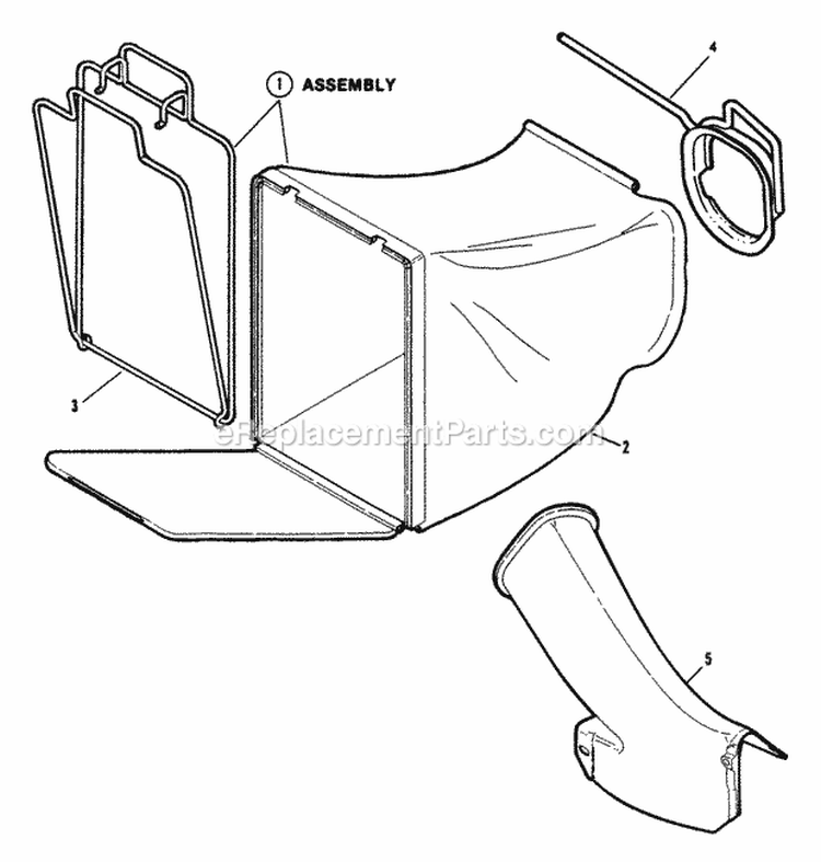 Grass Bag Diagram and Parts List for 21500 90S Snapper Lawn Mower