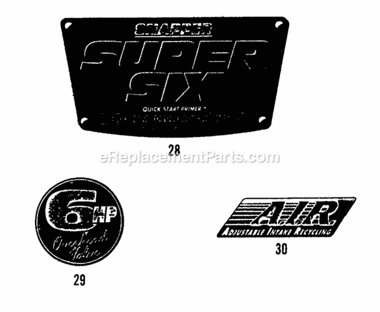 Decals (Part 2) Diagram and Parts List for 21500 90S Snapper Lawn Mower