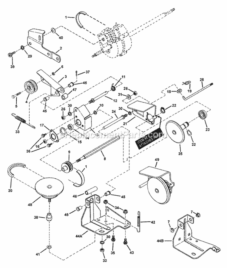 Drive System Self-Propelled Diagram and Parts List for P2167520BFC 7800435 Snapper Lawn Mower