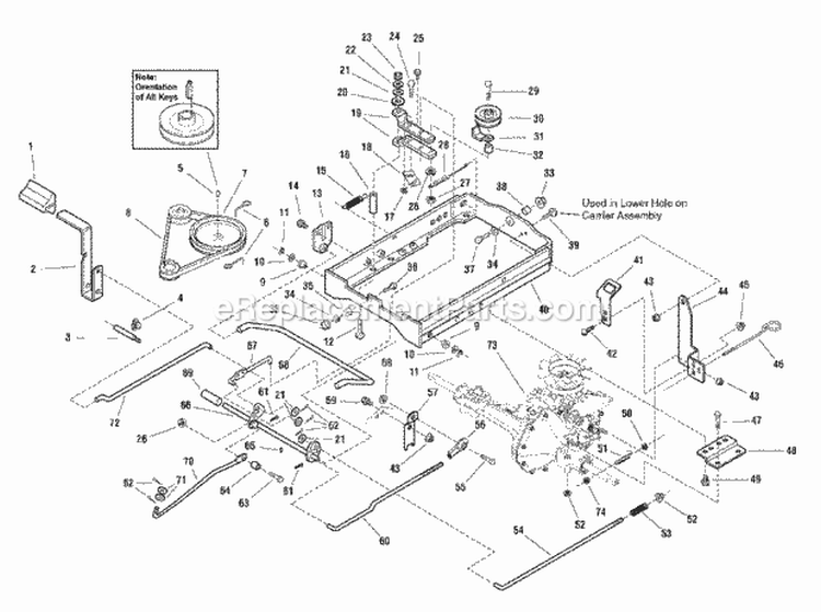 Transmission Group - Hydro-Gear 340-0510 Diagram and Parts List for RT1330 1694615 Snapper Lawn Tractor