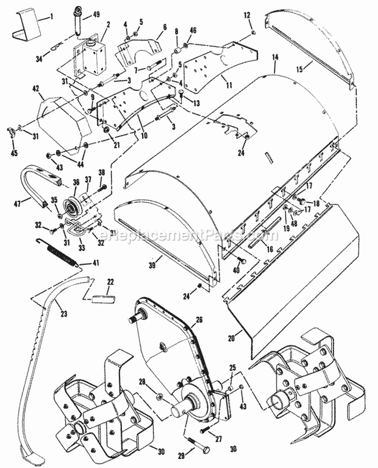 Tiller Head Diagram and Parts List for RT5X 85027 Snapper Tiller
