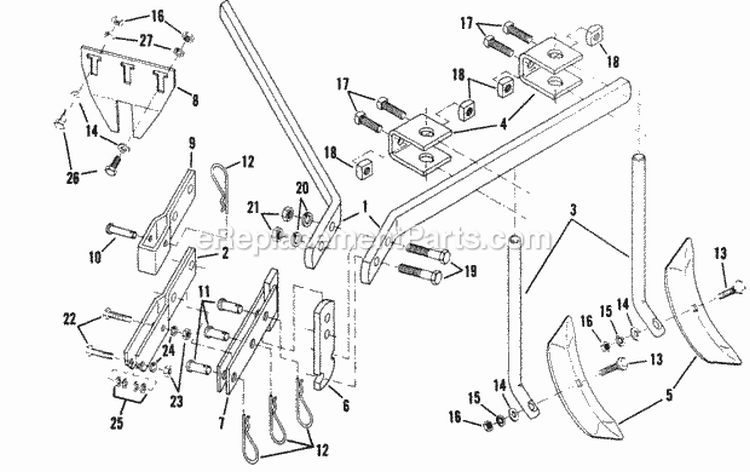 Garden Tool Accessories (PN 60730 Harrow Kit) Diagram and Parts List for RT5X 85027 Snapper Tiller