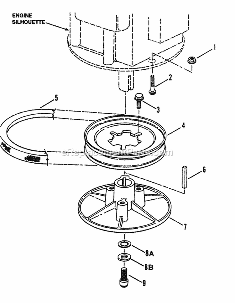 Engine  Drive Parts Diagram and Parts List for RT5X 85027 Snapper Tiller