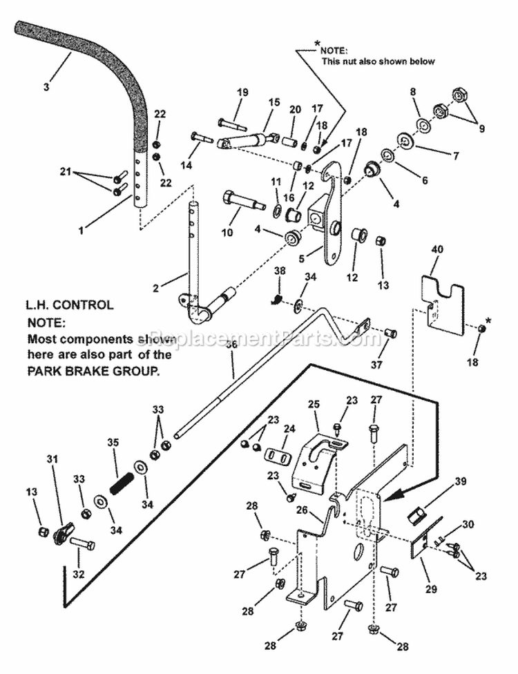 Control Group Lh Diagram and Parts List for RZT20421BVE2 7800152 Snapper Lawn Tractor