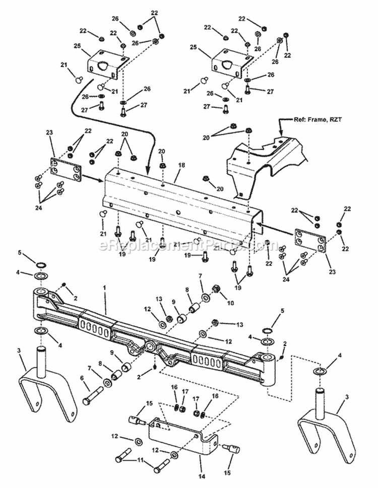 Front Axle Group Diagram and Parts List for RZT20421BVE2 7800152 Snapper Lawn Tractor