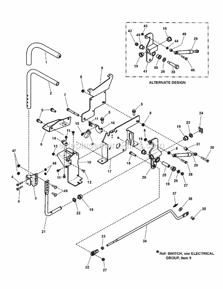 Control Group Right Hand (7502145) Diagram and Parts List for RZT21420 7800795 Snapper Lawn Tractor