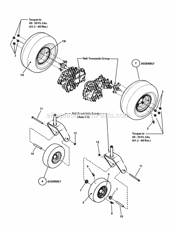 Wheel  Tire Group Diagram and Parts List for RZT21420 7800795 Snapper Lawn Tractor