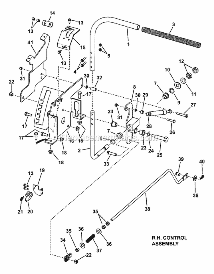 Control Group Rh Rzt Diagram and Parts List for RZT22500BVE2 7800011 Snapper Lawn Tractor